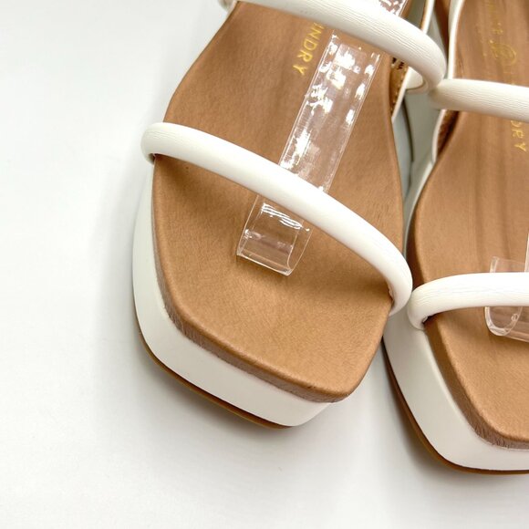 Chinese‎ Laundry Womens Size 6 Skippy White Vegan Leather Platform Sandals Shoes - Picture 4 of 15
